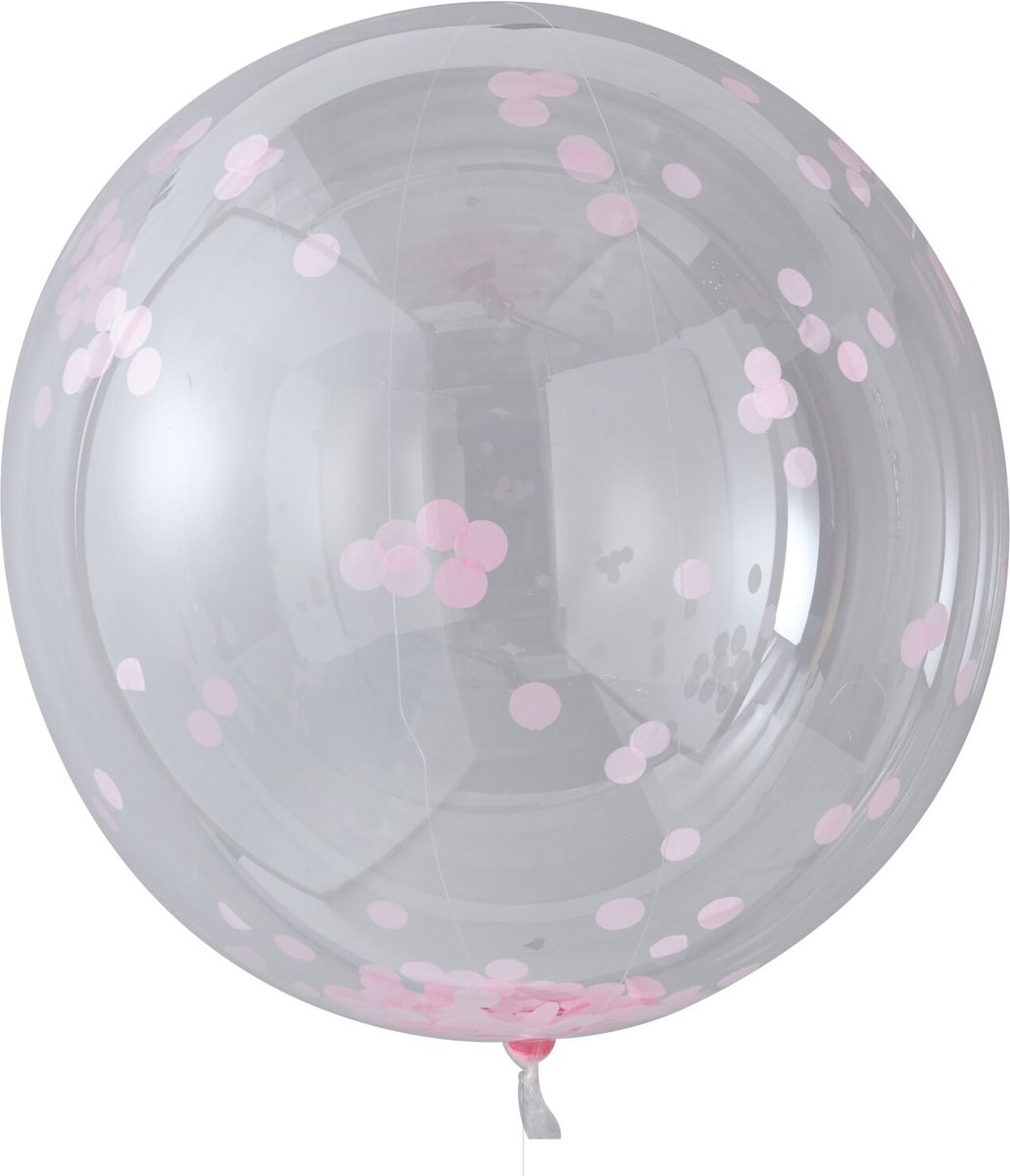 XL ballon gevuld met roze confetti (3 stuks)