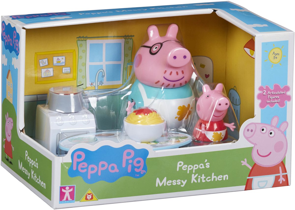 Peppa Pig - Koffer met figuren en accessoires (keuken of winkeltje ) Asst