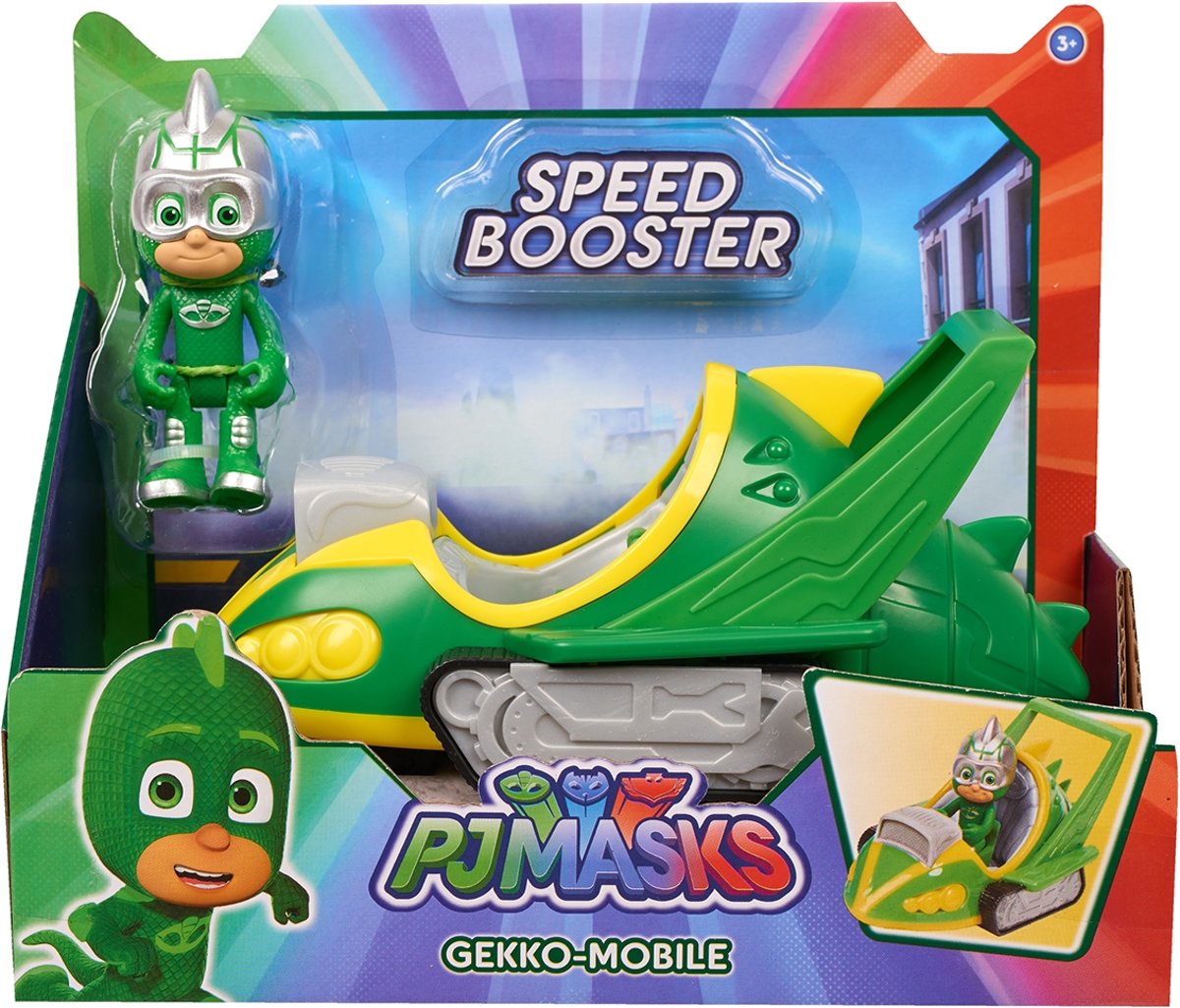 Pyjamahelden - Voertuig Speed-Boost met speelfiguur 7,5 cm - Gekko