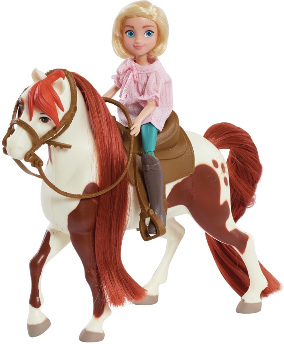 Spirit - Paard 18 cm en pop 12 cm - Abigaëlle & Boomerang