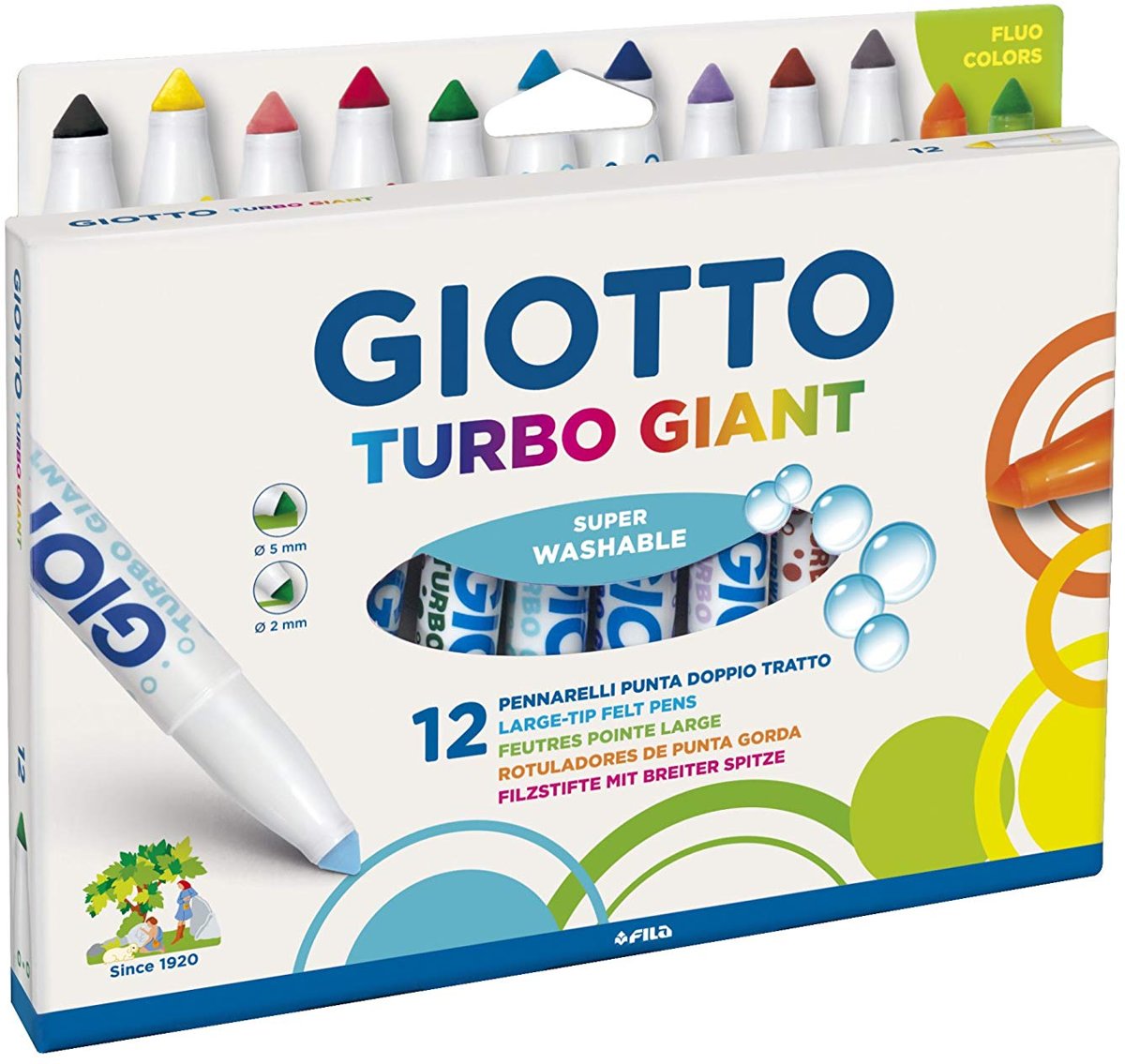 Giotto Box of 12 fiber pens Turbo Giant