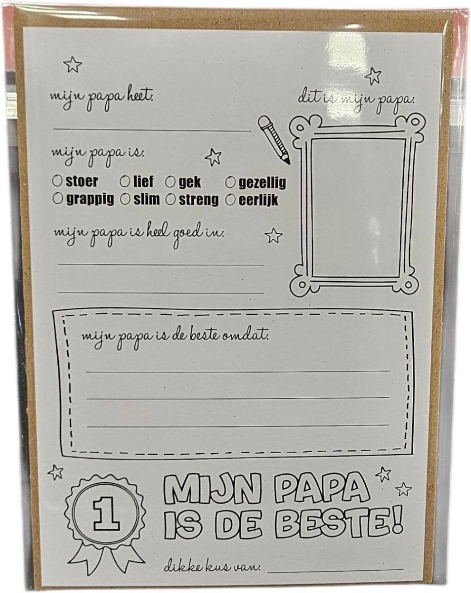 Give X - Kleuren - Poster - A5 - Vaderdag - 