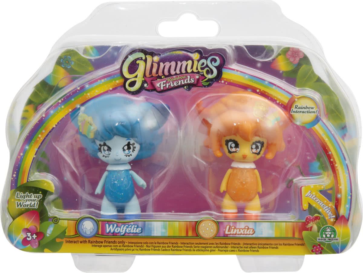 Glimmies Wolfélie / Linxia - Blister 2 Glimmies Rainbow Friends