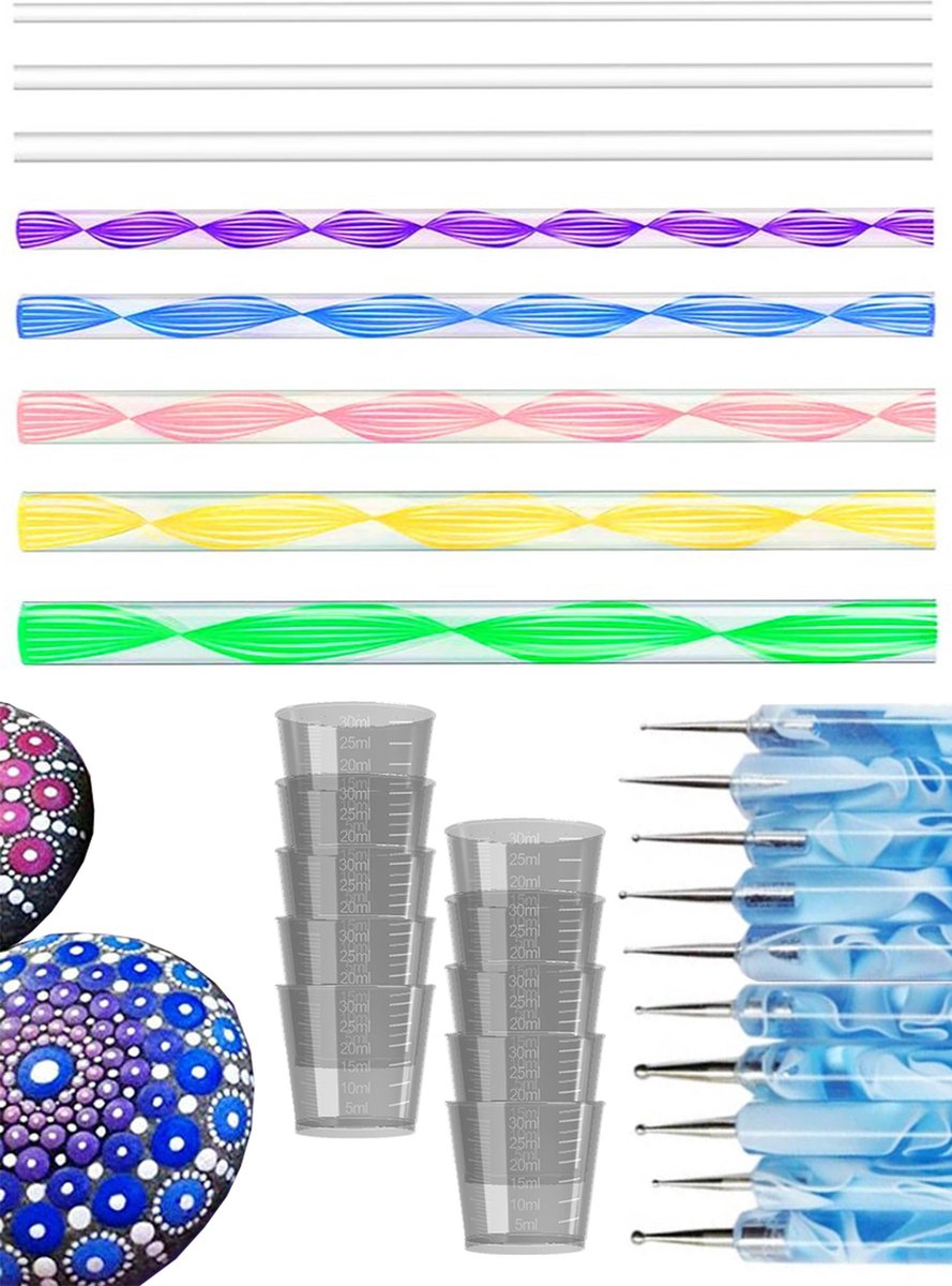 Dot Painting Tools  – Dotting Tools – Pennen –Verfbakjes – Penseel - Hobby - Gereedschap -Volwassenen en Kinderen -