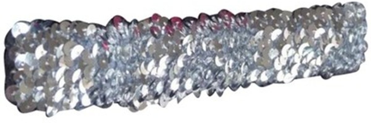 Zilveren pailletten disco glitter haarband - Zilveren Toppers verkleed/ carnaval accessoires