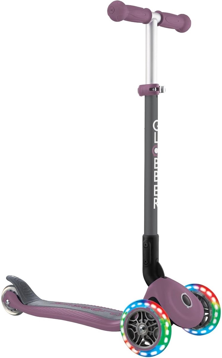 GLOBBER PRIMO FOLDABLE LIGHTS - Kinderstep, 120/80 mm, ABEC 5, 3 wielen, in hoogte verstelbaar, LED wielen, + kleur