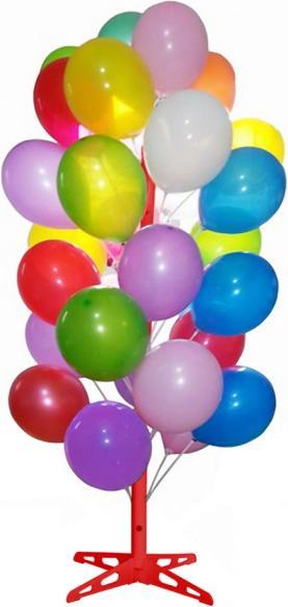 Ballonnenboom rood - 180 cm - complete set - inclusief ballonnen (rood en wit en stokjes