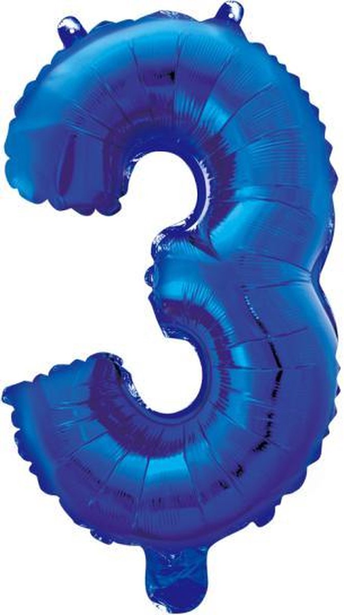 Folieballon 3 jaar blauw 86cm