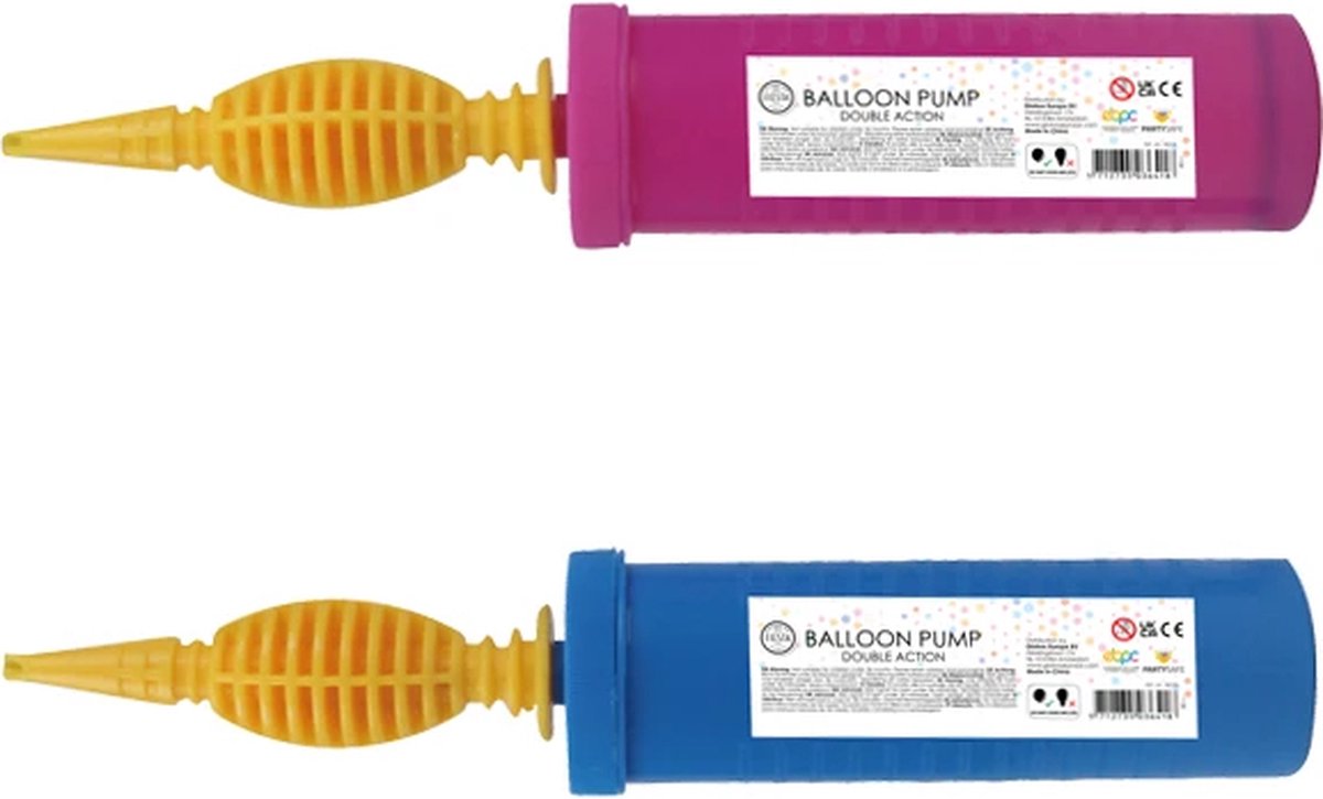 Globos dubbelwerkende hand ballonnenpomp Assorti (30 cm)