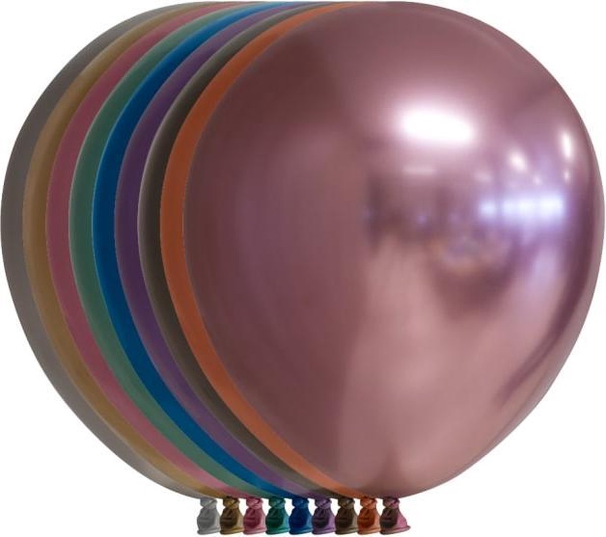 Globos Nordic Ballonnenset Spiegelend 30 Cm Chroom 10-delig