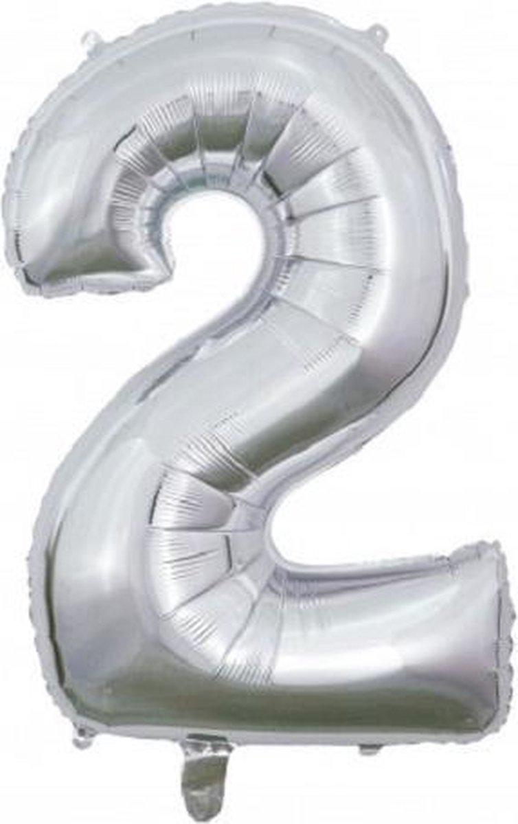 Globos Nordic Cijferballon 2 Folie 66 Cm Zilver