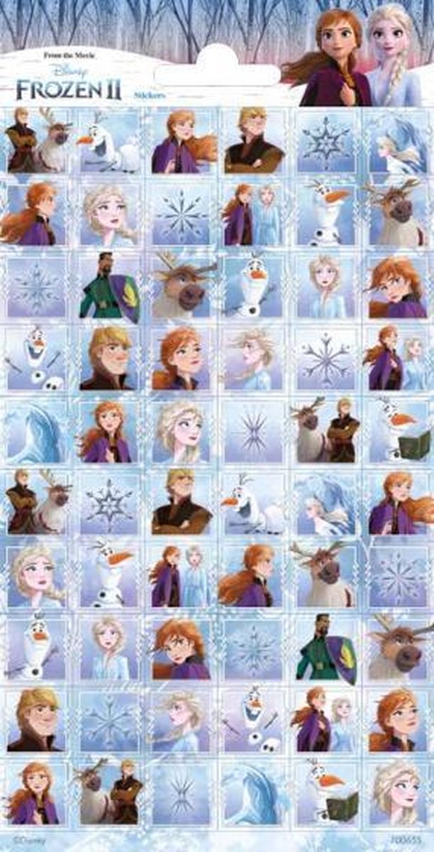 stickerset Frozen 2 junior blauw 60 stuks