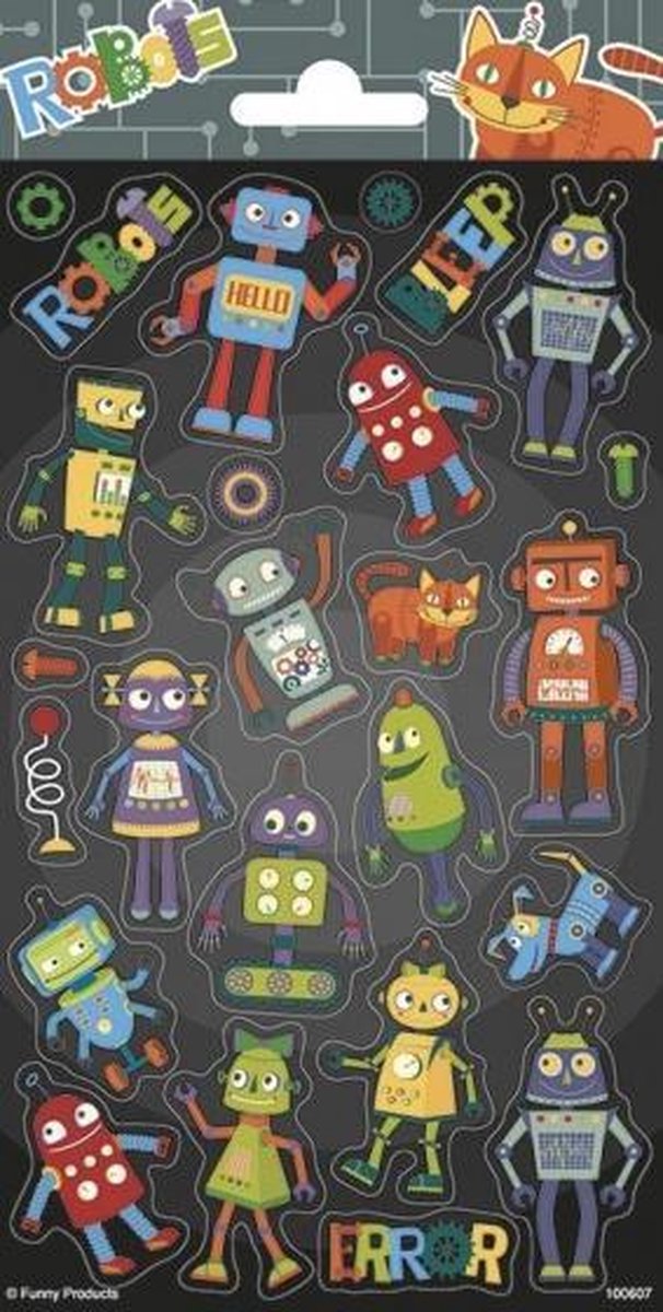 stickervel Robots junior papier 24 stuks