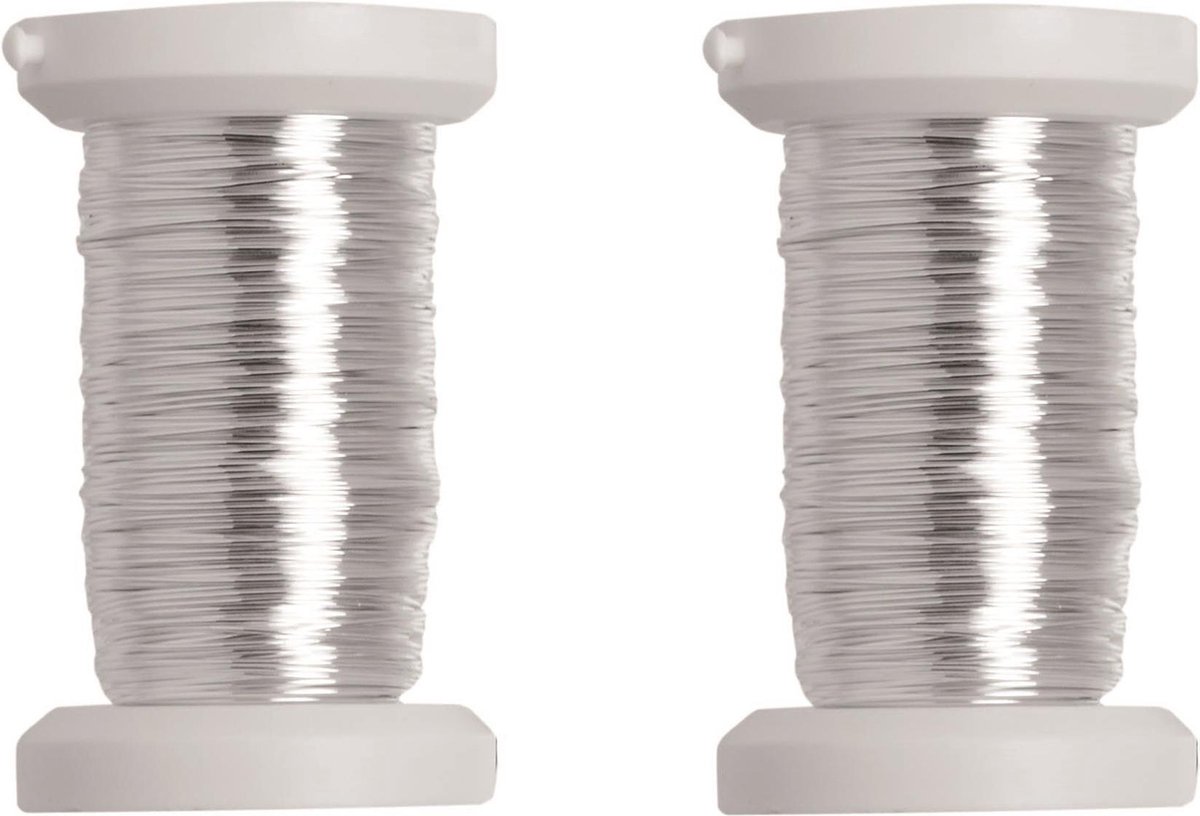 3x stuks zilver metallic bind draad/koord van 4 mm dikte 40 meter - Hobby artikelen/Knutselen materialen