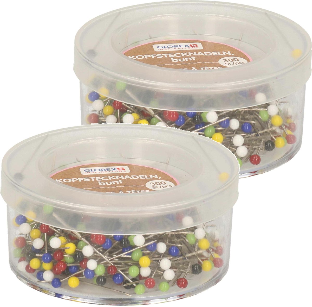 Glorex  en met parel kop/kopspelden/naaispelden - 3 cm - gekleurd - 600x stuks - hobby spelden