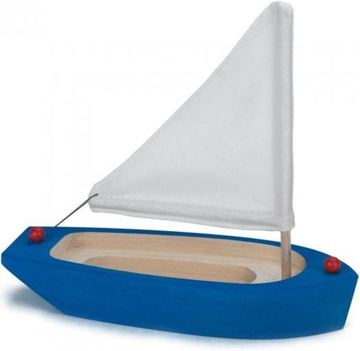 zeilboot blauw/wit hout 22 x 9 x 21 cm