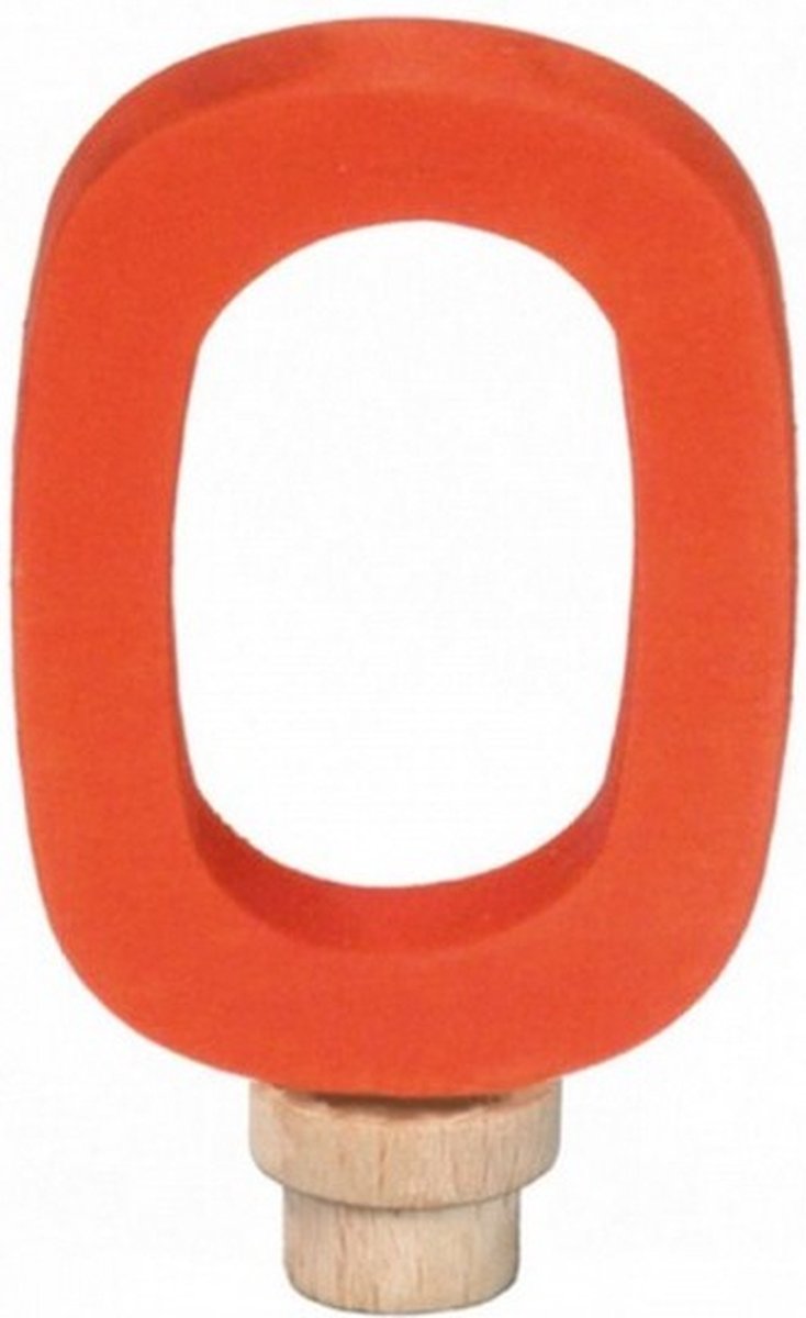 verjaardagscijfer 0 ringplug 7 cm oranje