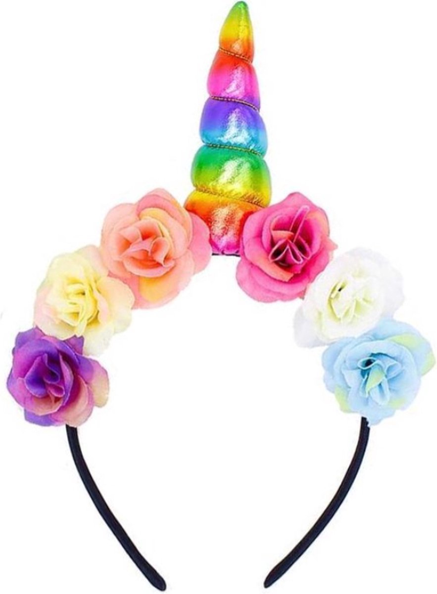 Go Go Gadget - Eenhoorn Diadeem met Bloemetjes - regenboog