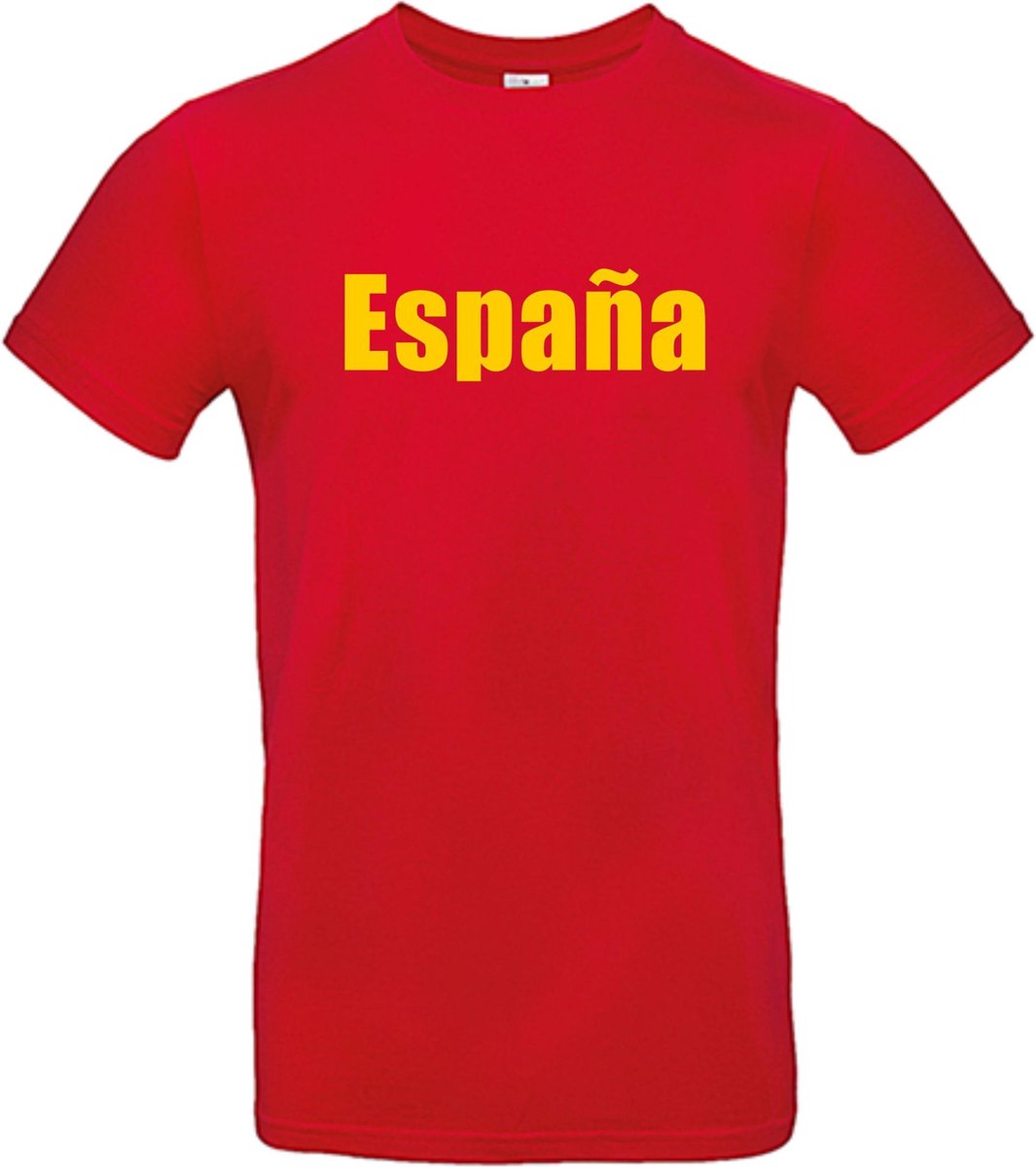 España - WK shirt - Voetbalshirts - Spanje - Rood T-shirt korte mouw - Maat L - 100% Cotton