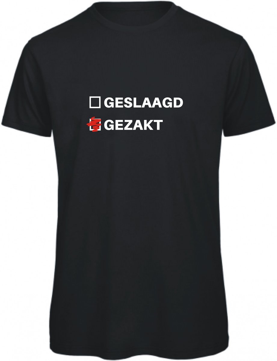 Geslaagd, gezakt (gezakt) maat XL (zwart)