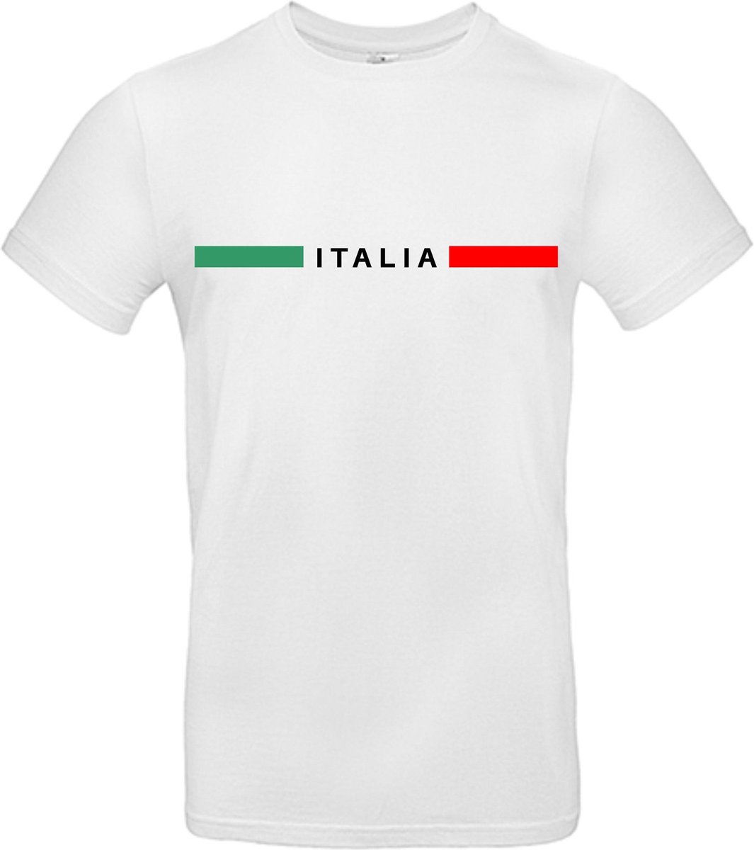 Italia - WK shirt - WK shirt - Voetbalshirts - Italië - Wit T-shirt korte mouw - Maat 3XL - 100% Cotton