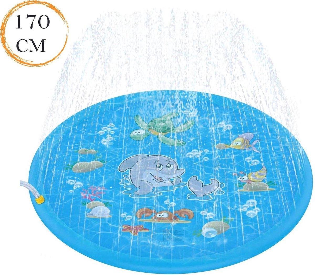 Waterspeelmat - watermat - 170 cm - Speelmat met fontein - Waterpret voor kinderen -Waterspeelgoed - Watermat met sproeier - Waterspel - Spelen met water - Zwembad met fontein - sproeimat - watersproeimat - water sproeimat - zwembad accessoires