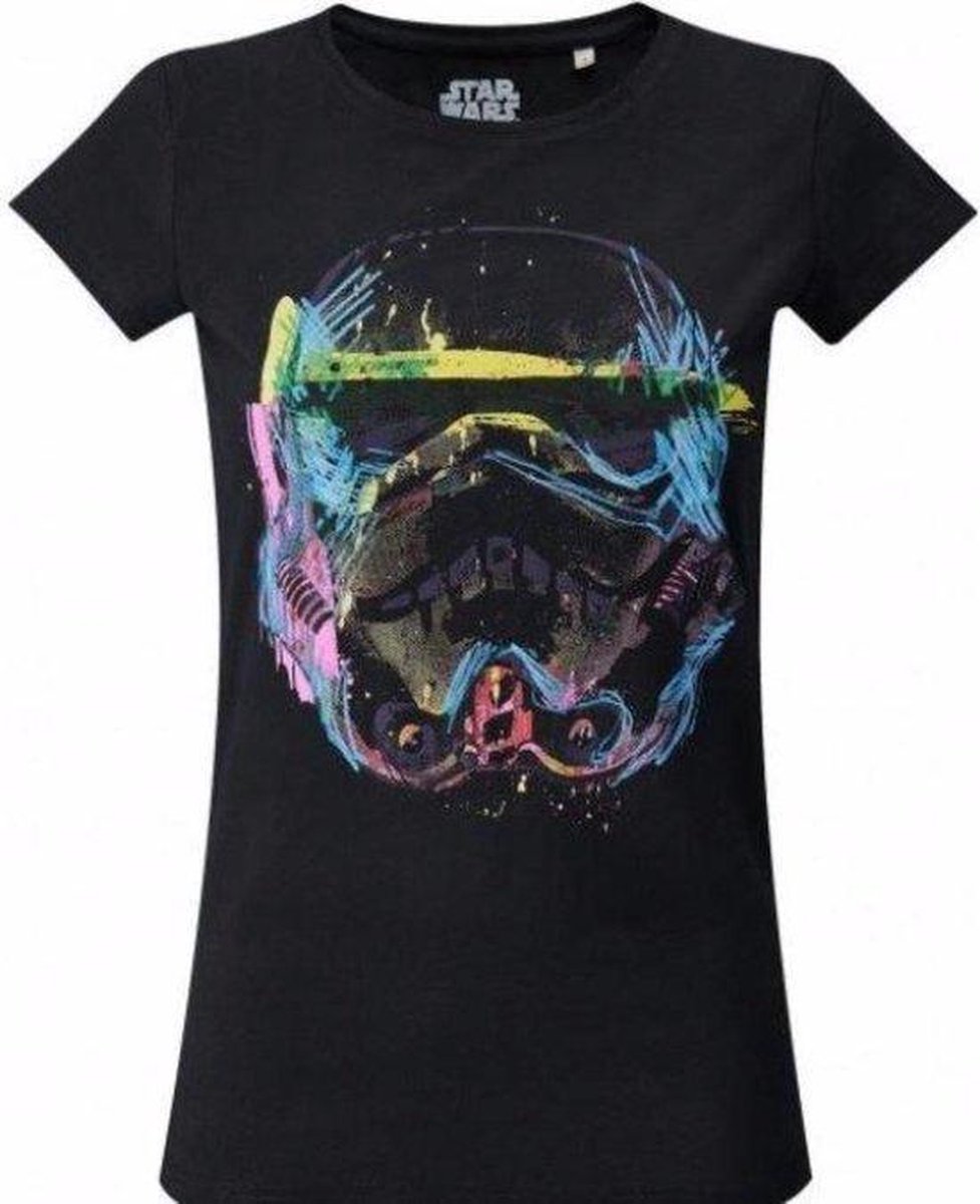 T-shirt Star Wars Stormtrooper - Blauw met neon print - Maat: 5XL