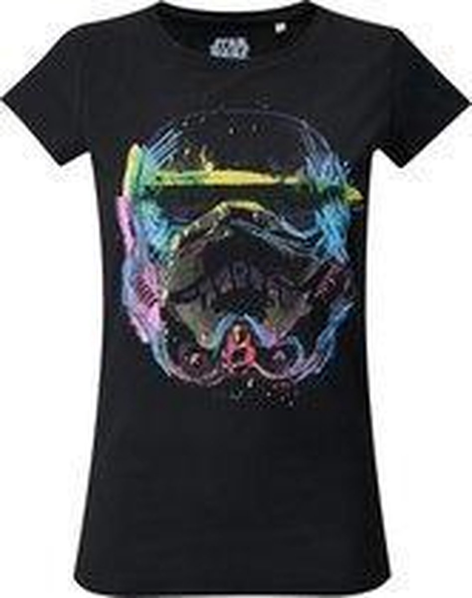 T-shirt Star Wars Stormtrooper - Zwart met Neon print - Maat: 3XL