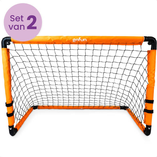 Gofun Voetbaldoel - Voetbaldoeltjes set van twee - Voetbalgoals voor kinderen - Opvouwbaar - 90x60x60 - Set van 2