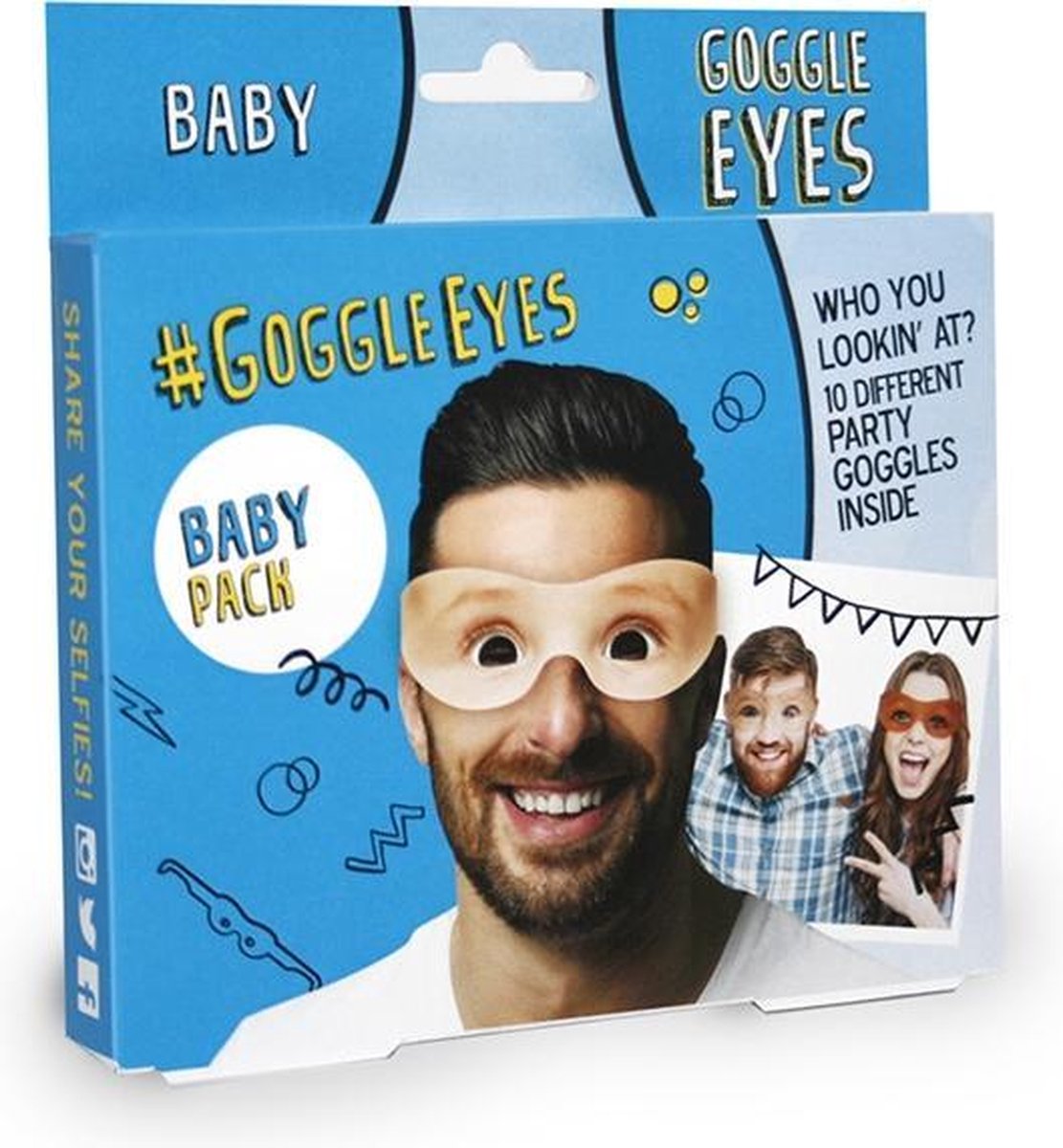 Goggle Eyes Baby Mask (Pack of 10) (Blue)