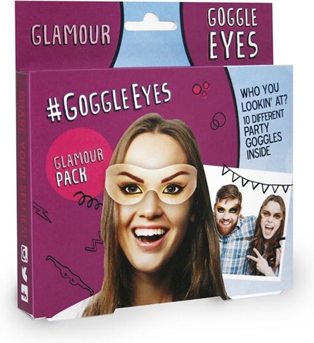 Goggle Eyes Glamour Mask (Pack of 10) (Purple)