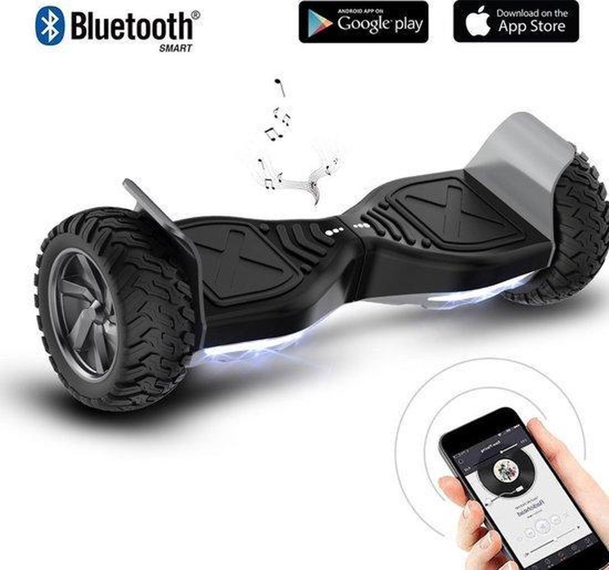 Off Road Hoverboard - 8,5 Inch - Gogizmo - 700W Motion - Bluetooth Speakers - TAOTAO moederbord - Zwart