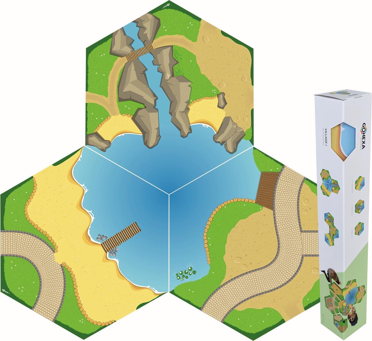 Gohexa - Playmats - Village I - speelkleed - speelmat - set van 3 stuks