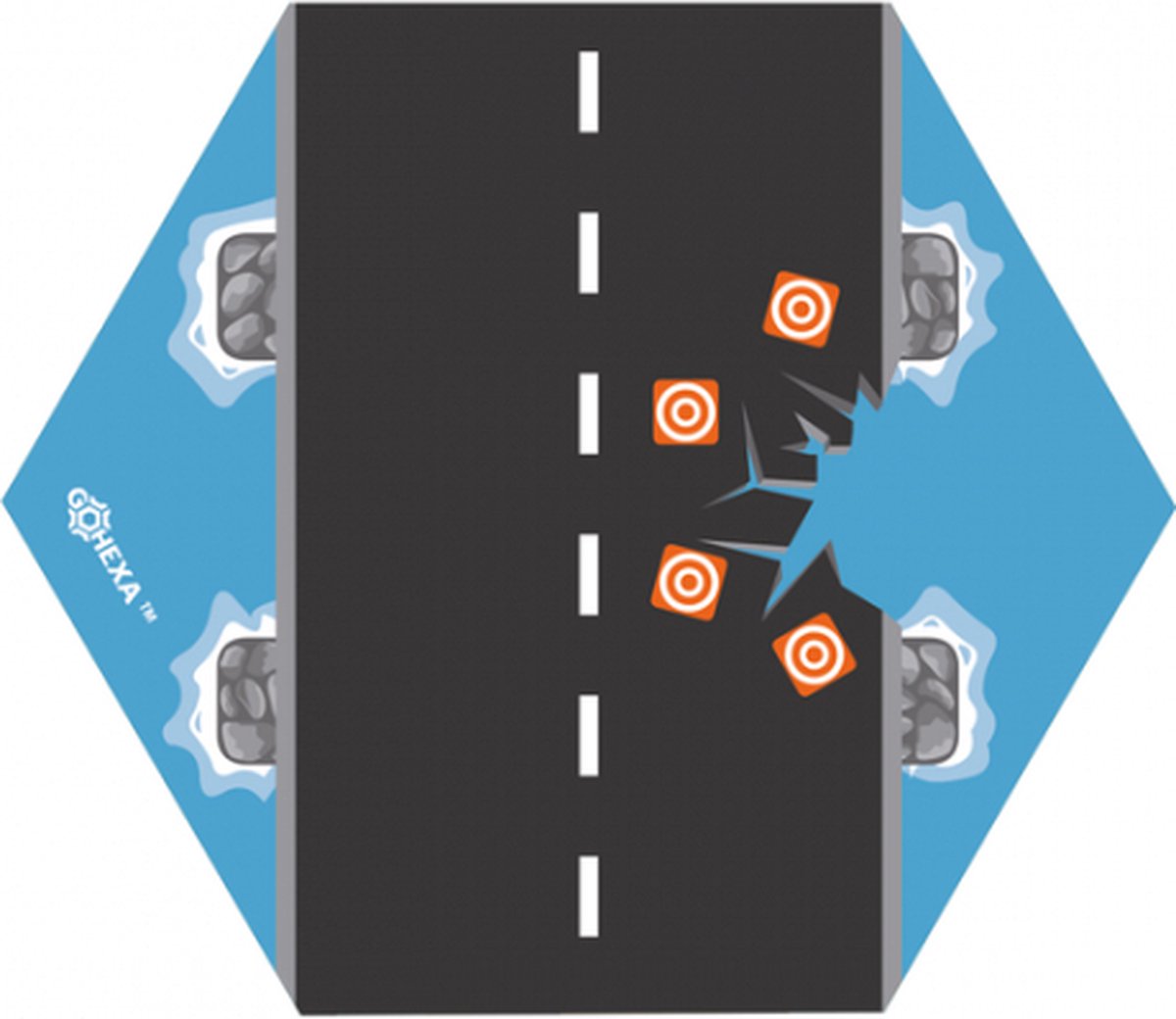 Gohexa – Roads mini speelmat - 3 stuks - voor binnen en buiten