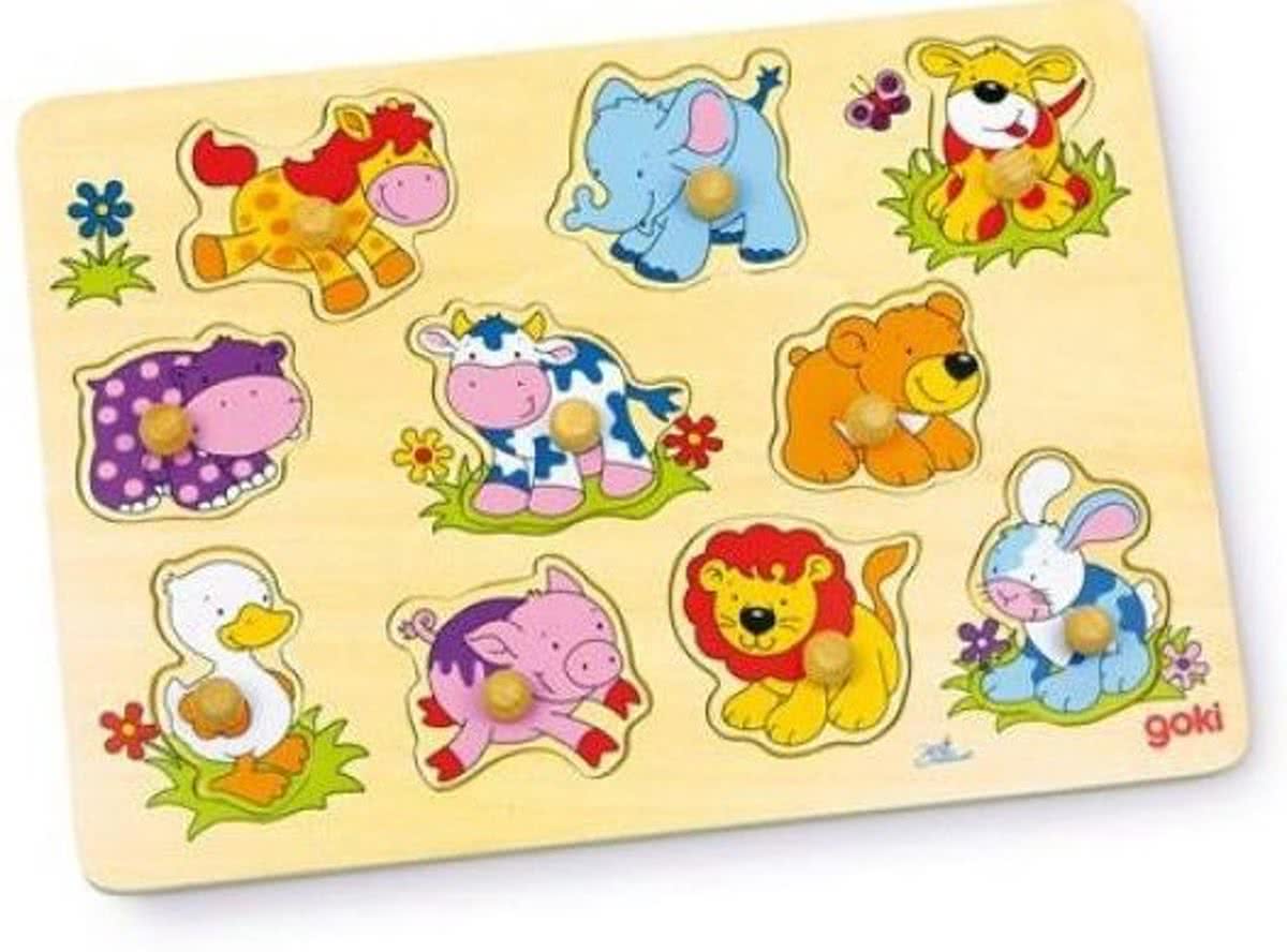 Goki 10-delige puzzel dierenbabies