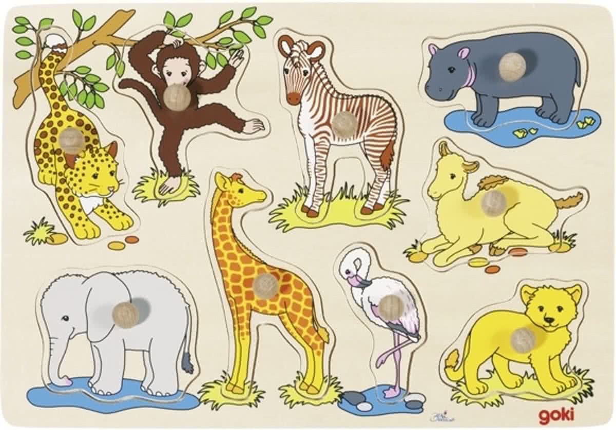   9-delige puzzel afrikaanse babydieren