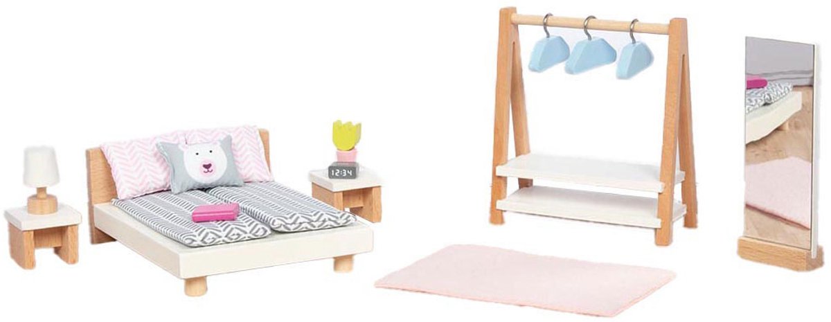   Houten Poppenmeubels Slaapkamer, 18dlg.