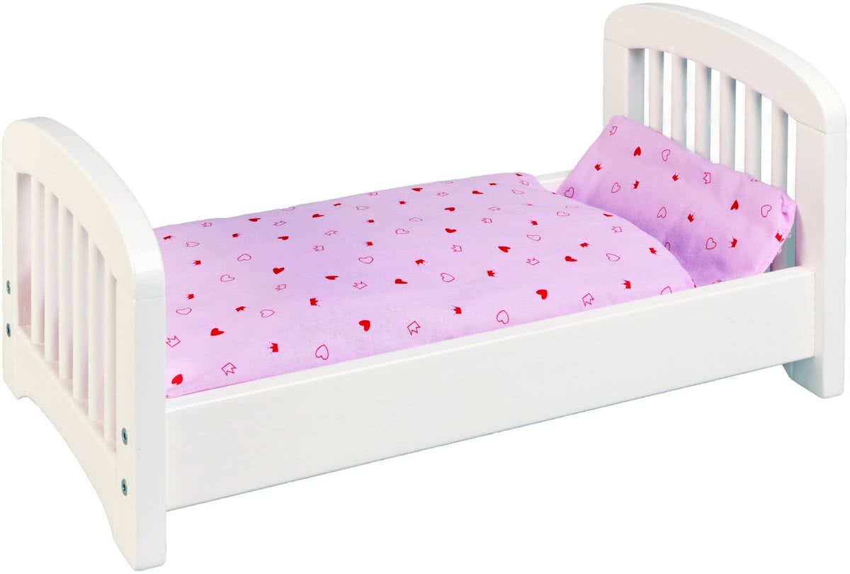 Goki Houten poppenbed 54 x 29 x 25 cm wit