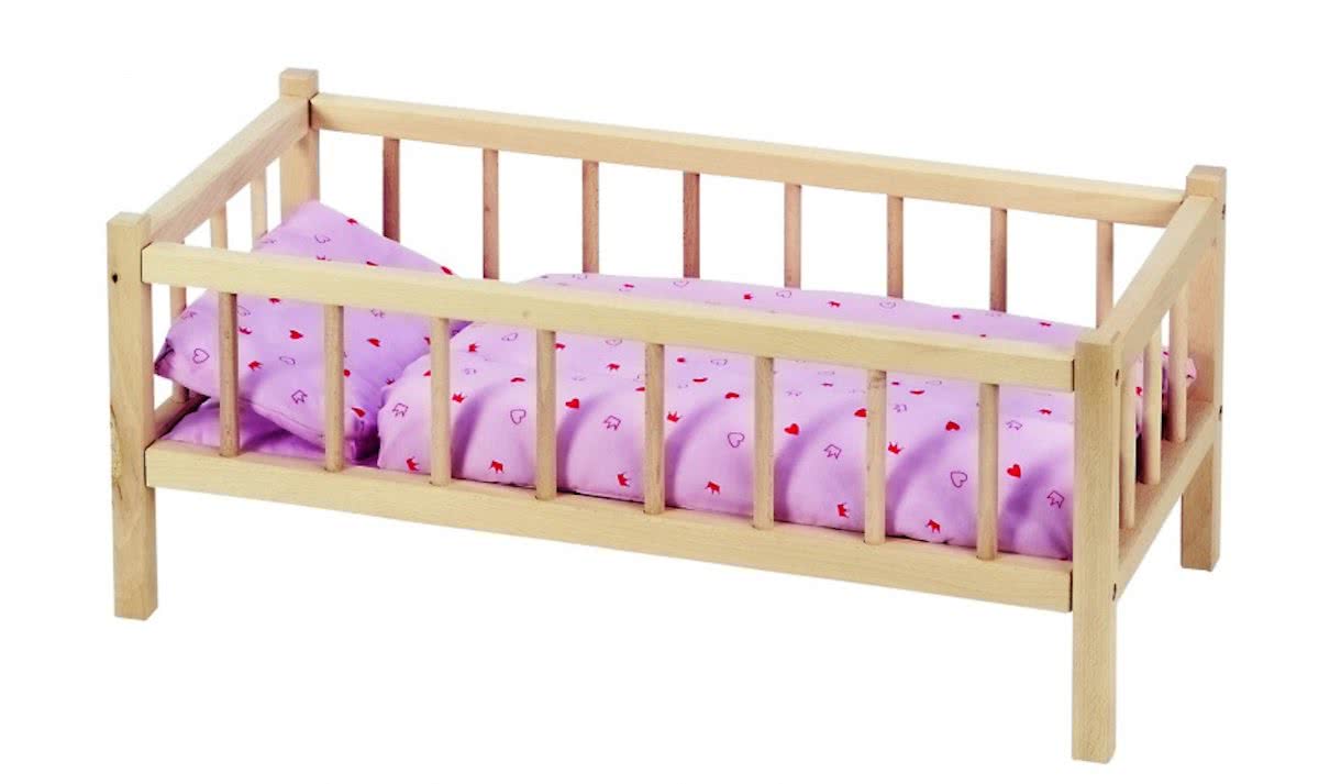   Houten poppenbed 60 x 29 x 25 cm