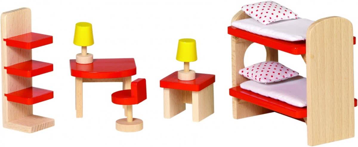   Houten poppenhuis kinderkamer 11-delig