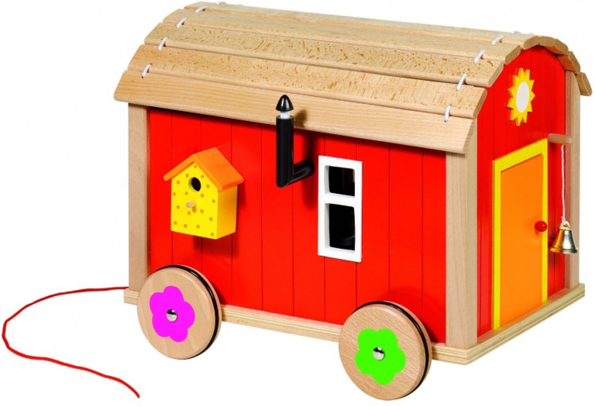 Goki Houten poppenhuis woonwagen