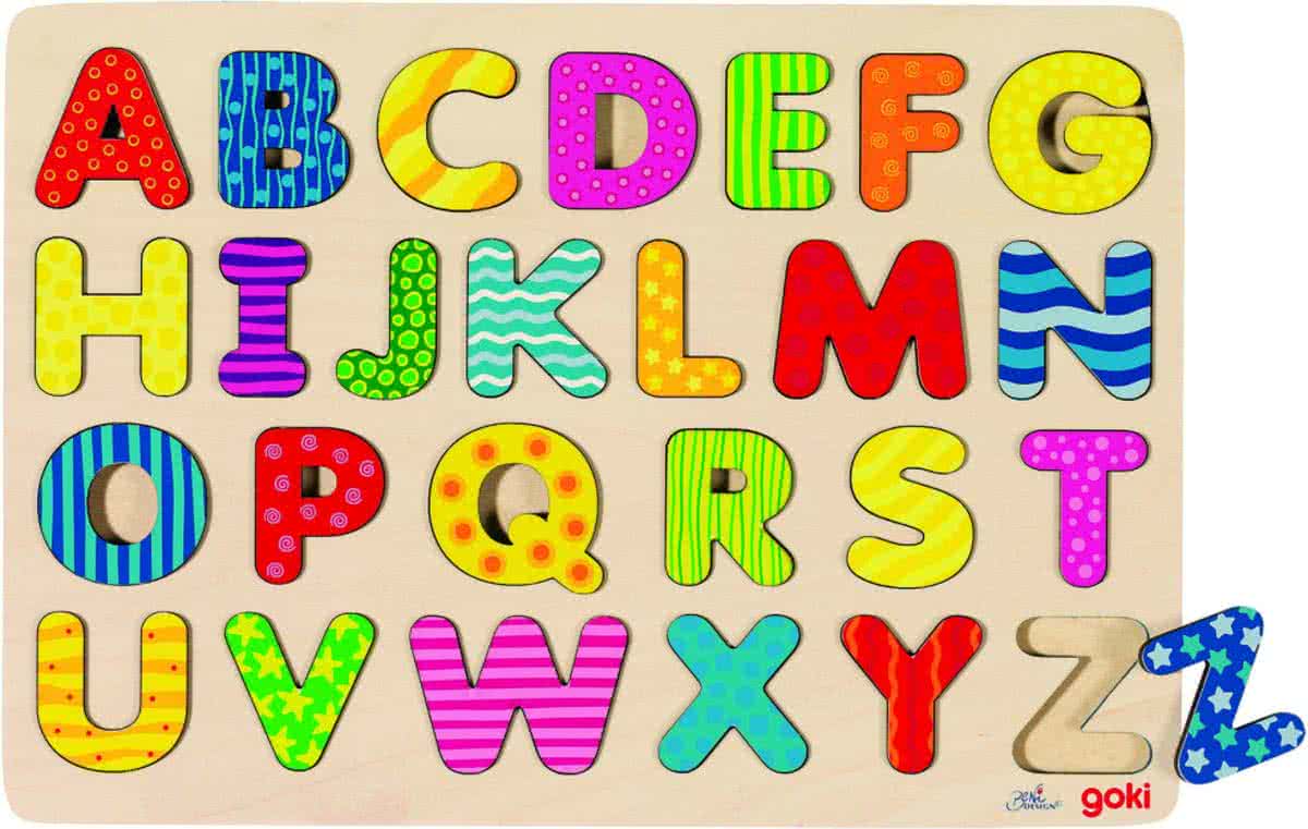 Goki Inlegpuzzel: abc hoofdletters carnaval