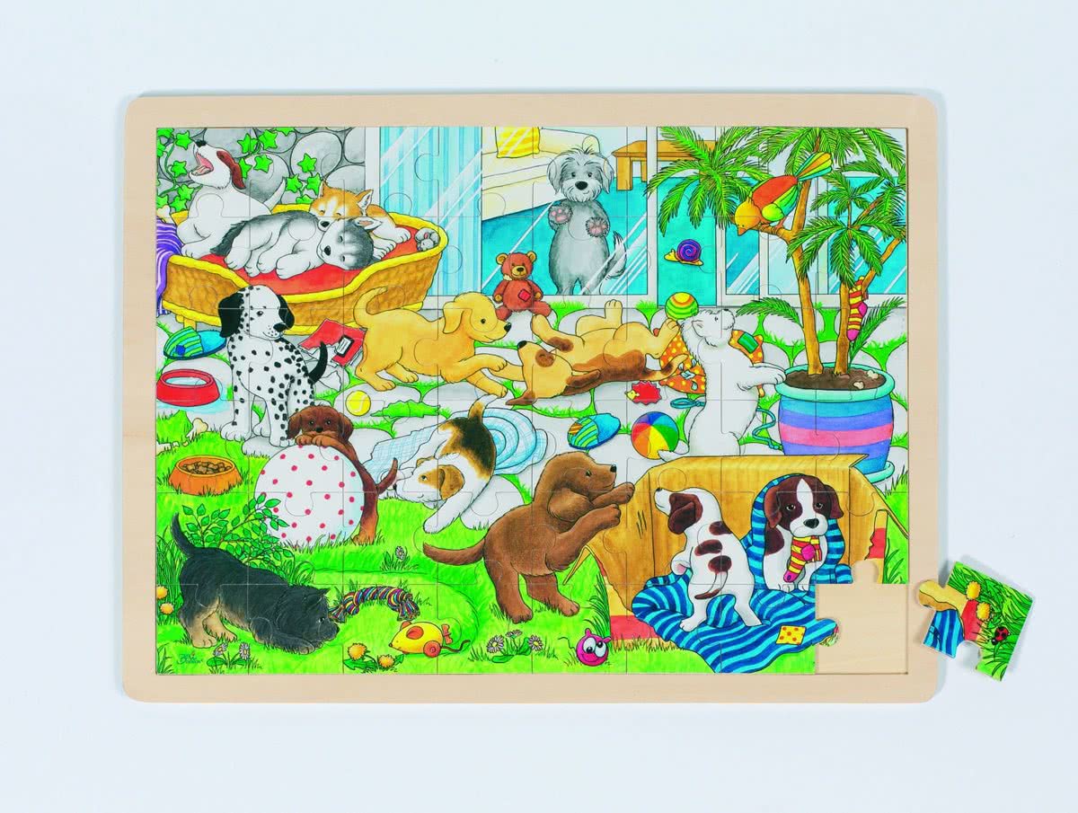 Goki Massieve puzzel Puppy school