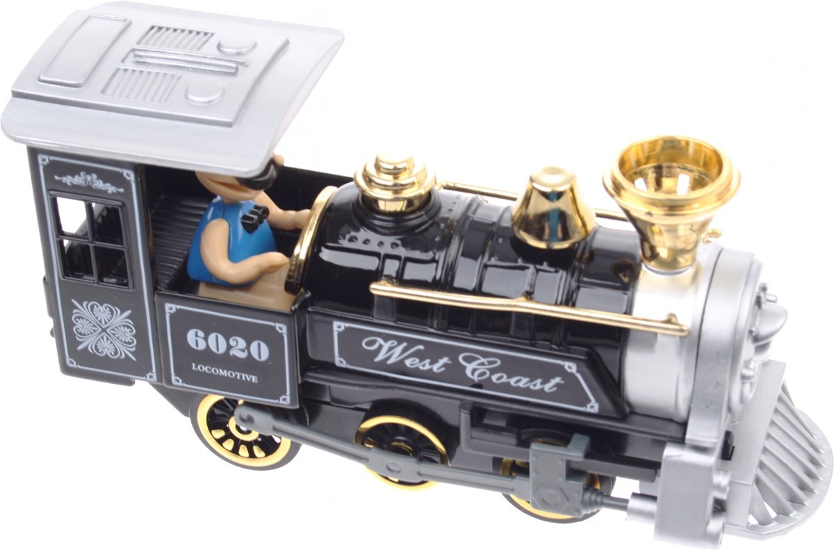 Goki Metalen Klassieke Locomotief: Met Licht En Geluid Zwart