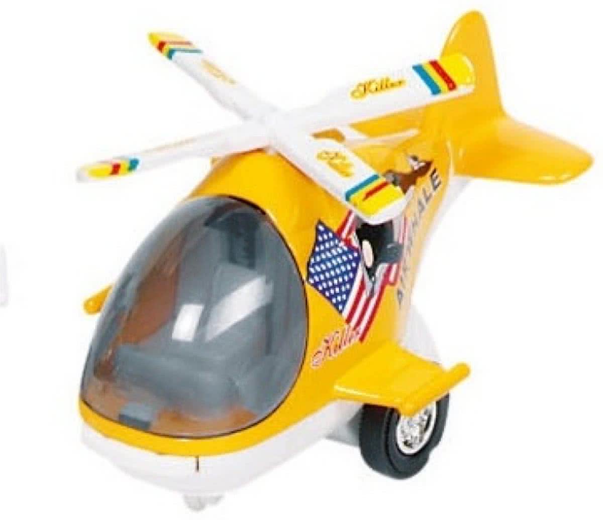 Goki Metalen helikopter 10 cm oranje