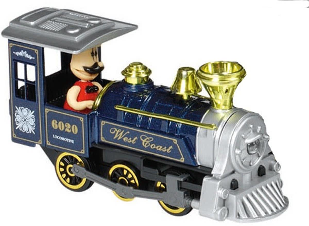 Goki Metalen klassieke locomotief: met licht en geluid blauw