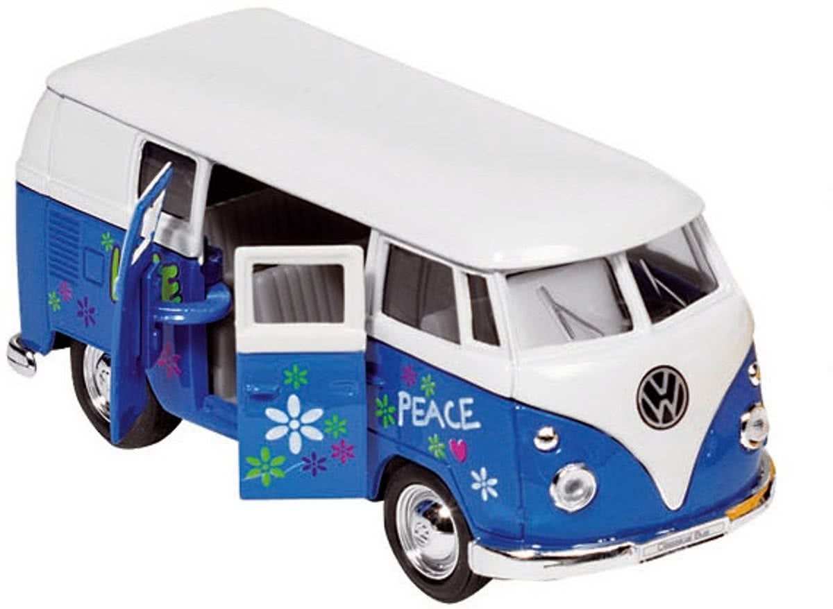 Goki Metalen volkswagen microbus 1962: blauw met opdruk