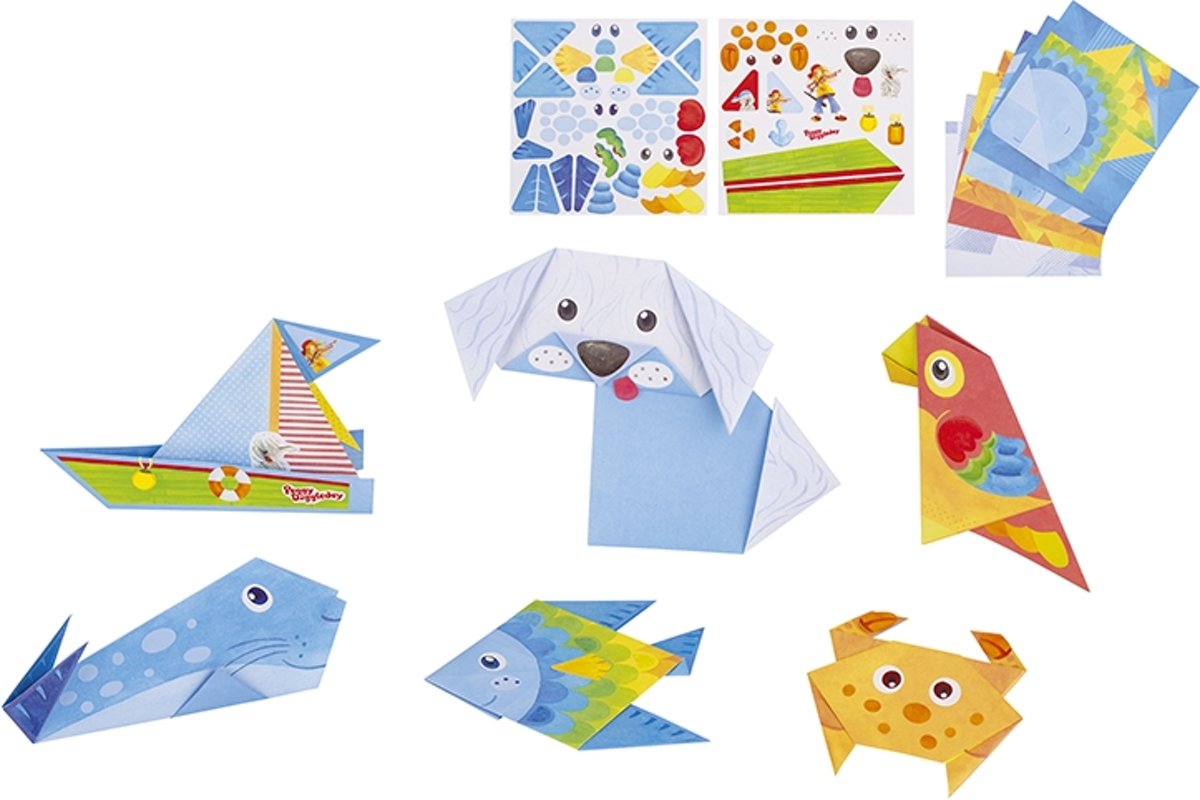 Goki Origami Peggy Diggledey Met Stickers 20 X 20 Cm 14 Stuks