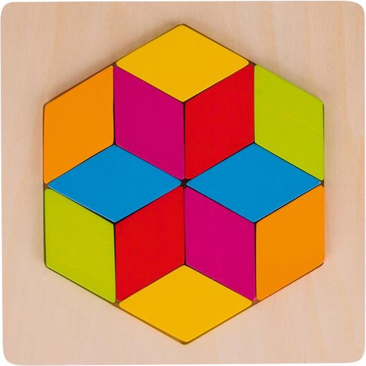   Puzzel Diamant Hout 21 X 21 Cm 12 Stukjes