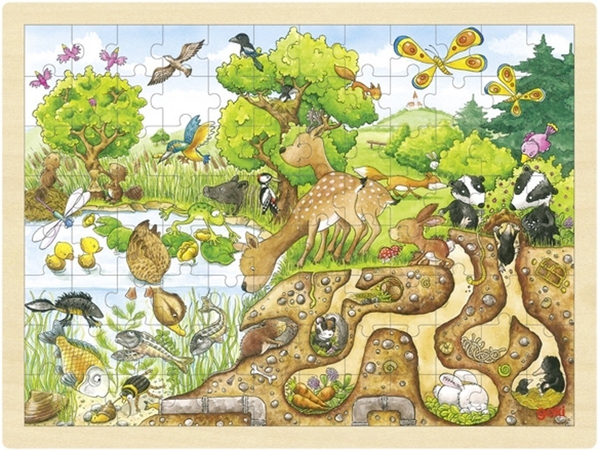 Goki Puzzel: op ontdekking in de natuur 96-delig